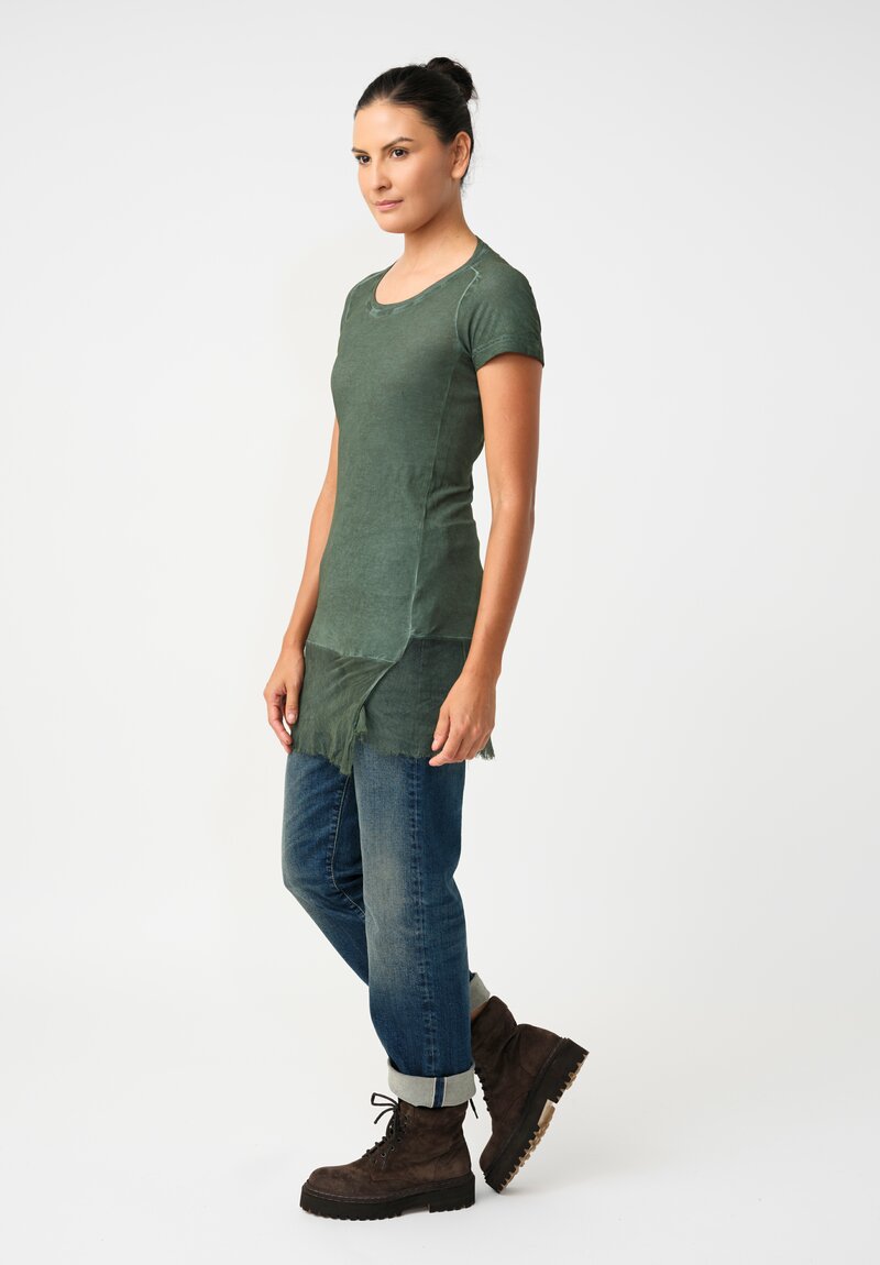 Rundholz DIP Ribbed Cotton Jersey Tee with Mesh Hemline