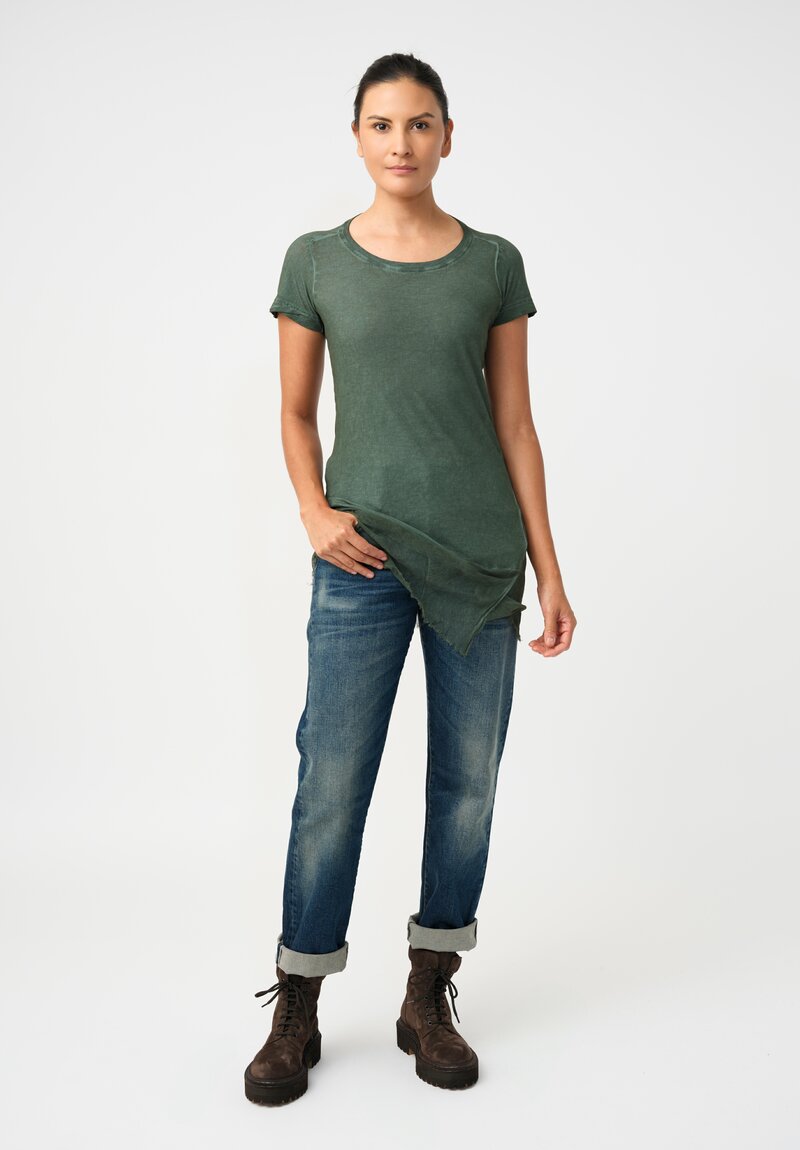 Rundholz DIP Ribbed Cotton Jersey Tee with Mesh Hemline