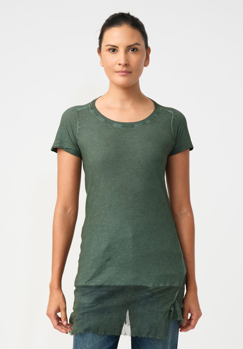Rundholz DIP Ribbed Cotton Jersey Tee with Mesh Hemline