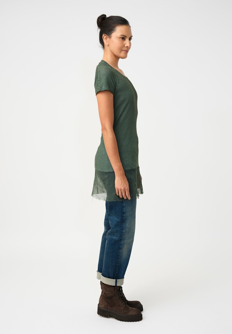 Rundholz DIP Ribbed Cotton Jersey Tee with Mesh Hemline