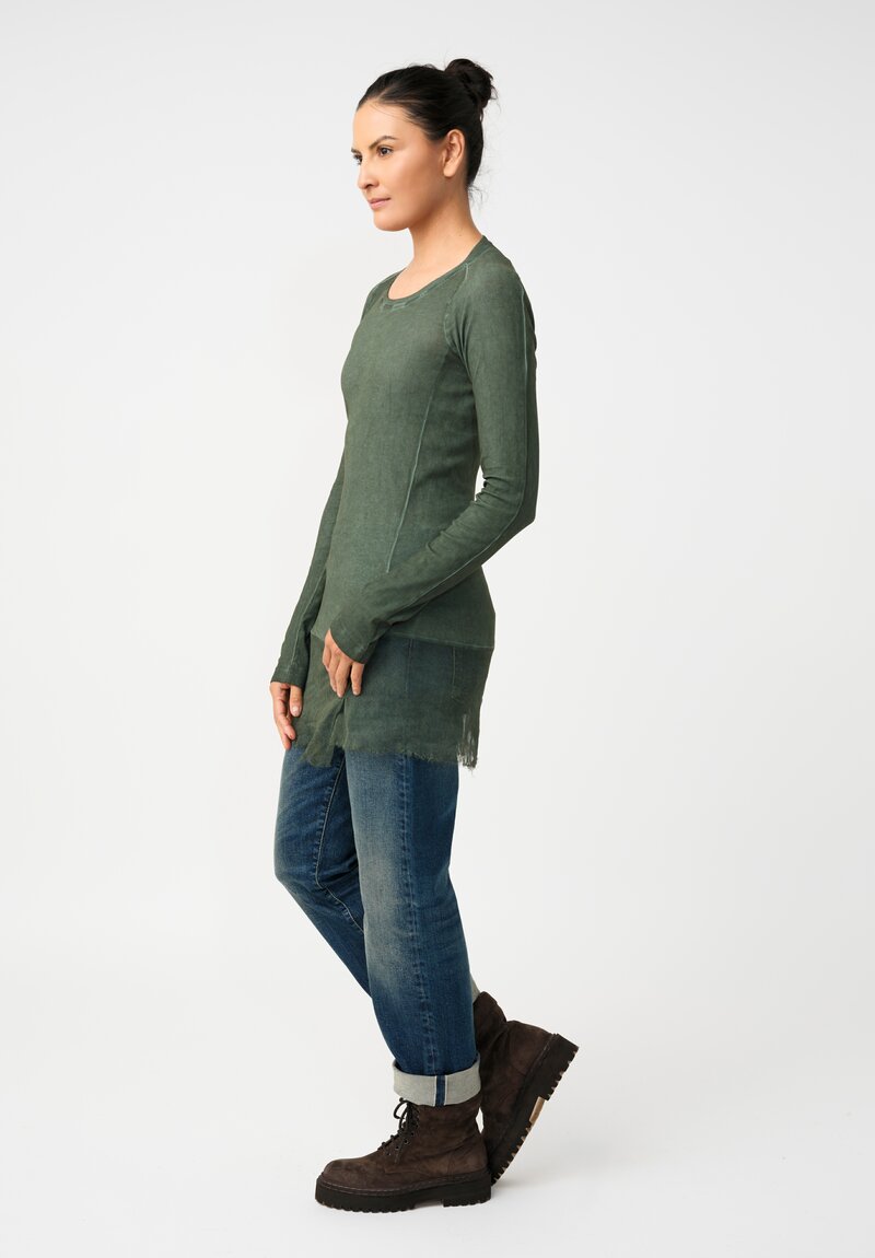 Rundholz DIP Ribbed Cotton Jersey Long-Sleeve Tee with Mesh Hemline