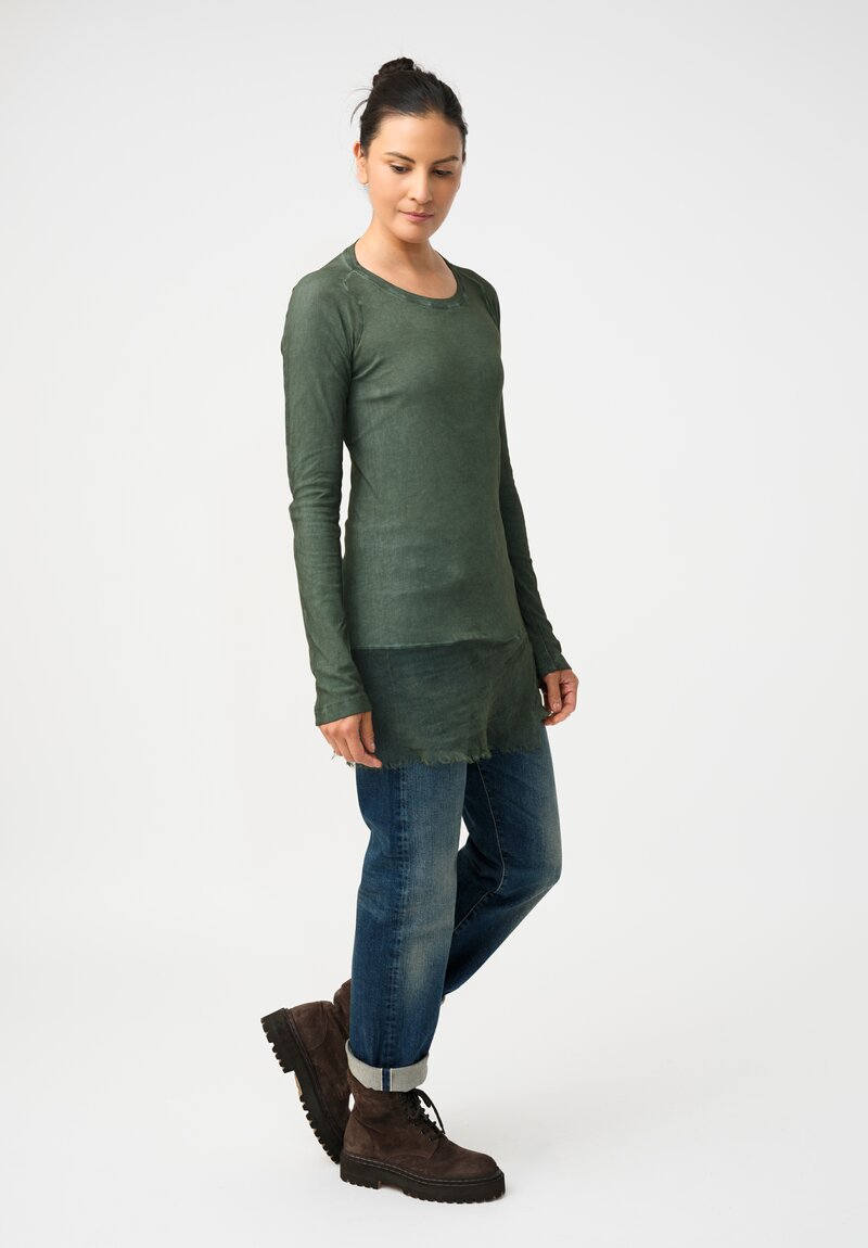 Rundholz DIP Ribbed Cotton Jersey Long-Sleeve Tee with Mesh Hemline