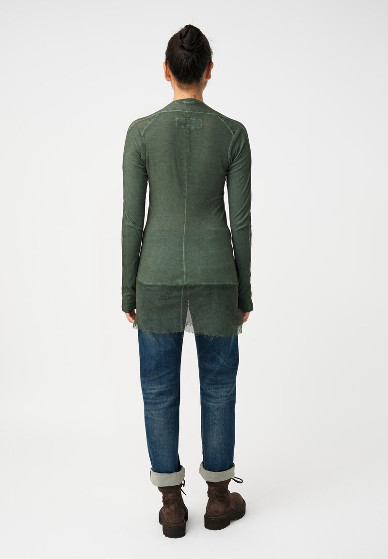 Rundholz DIP Ribbed Cotton Jersey Long-Sleeve Tee with Mesh Hemline