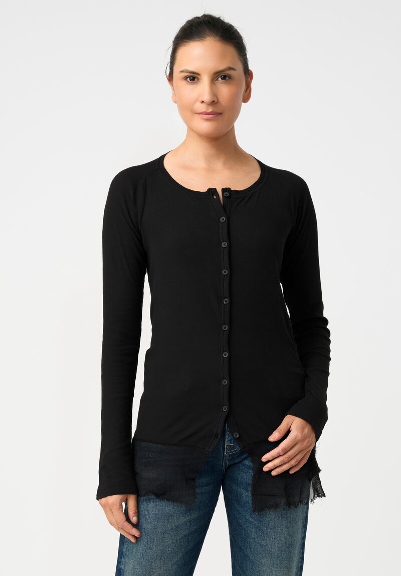 Rundholz DIP Ribbed Cotton Jersey Mesh-Hemmed Henley