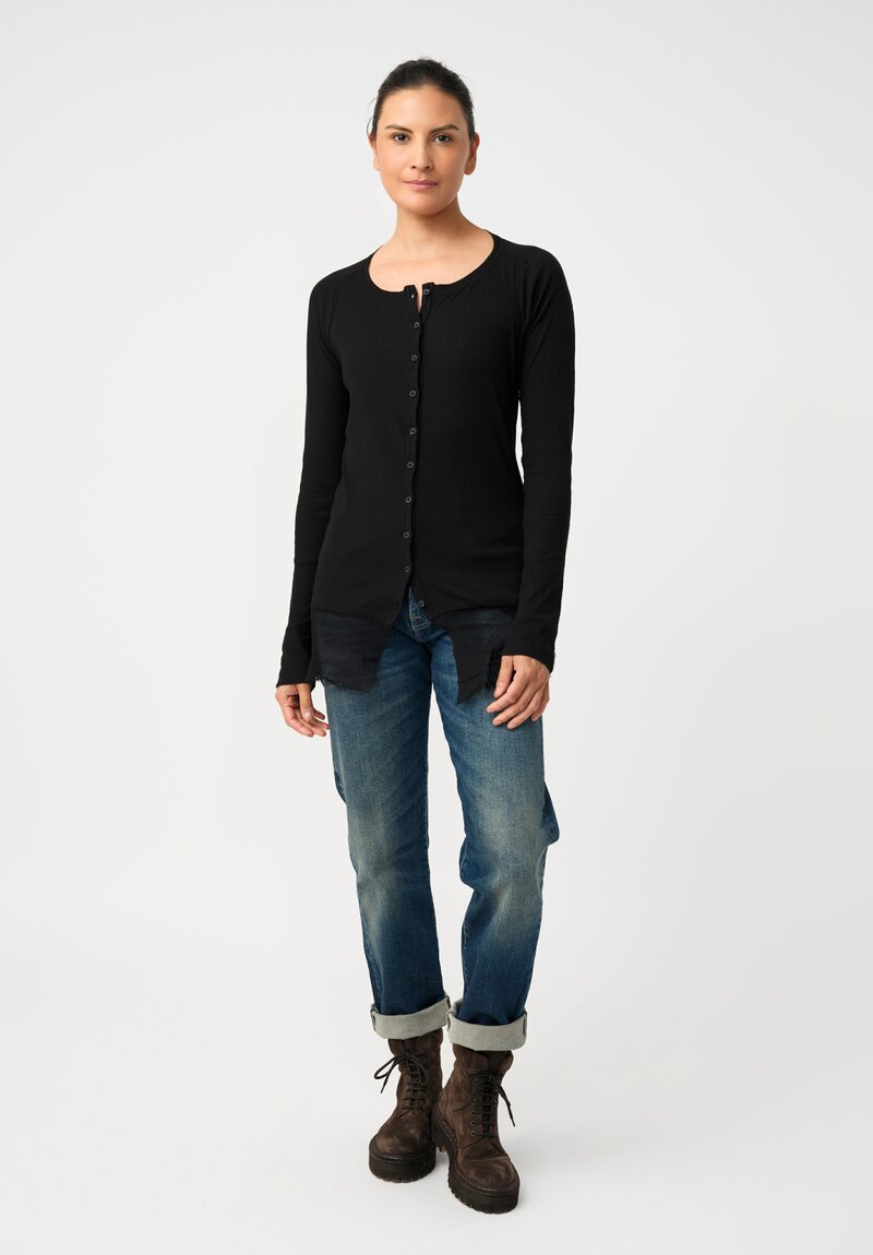 Rundholz DIP Ribbed Cotton Jersey Mesh-Hemmed Henley