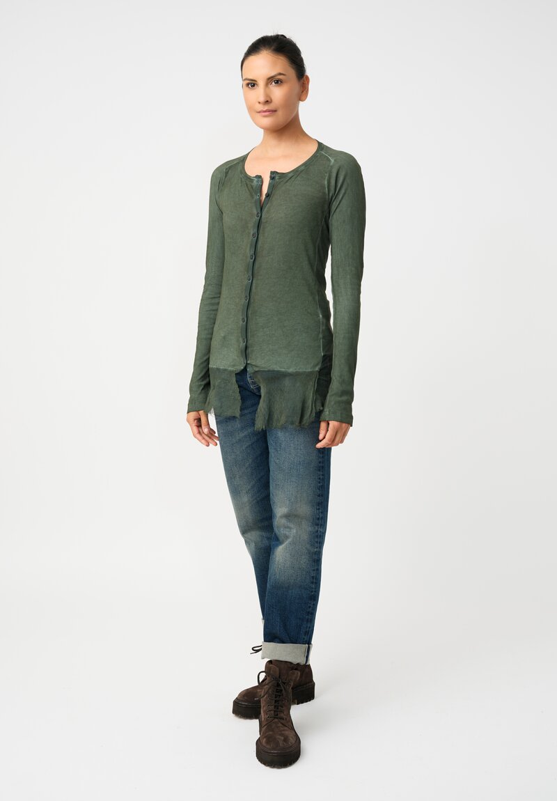 Rundholz DIP Ribbed Cotton Jersey Mesh-Hemmed Henley