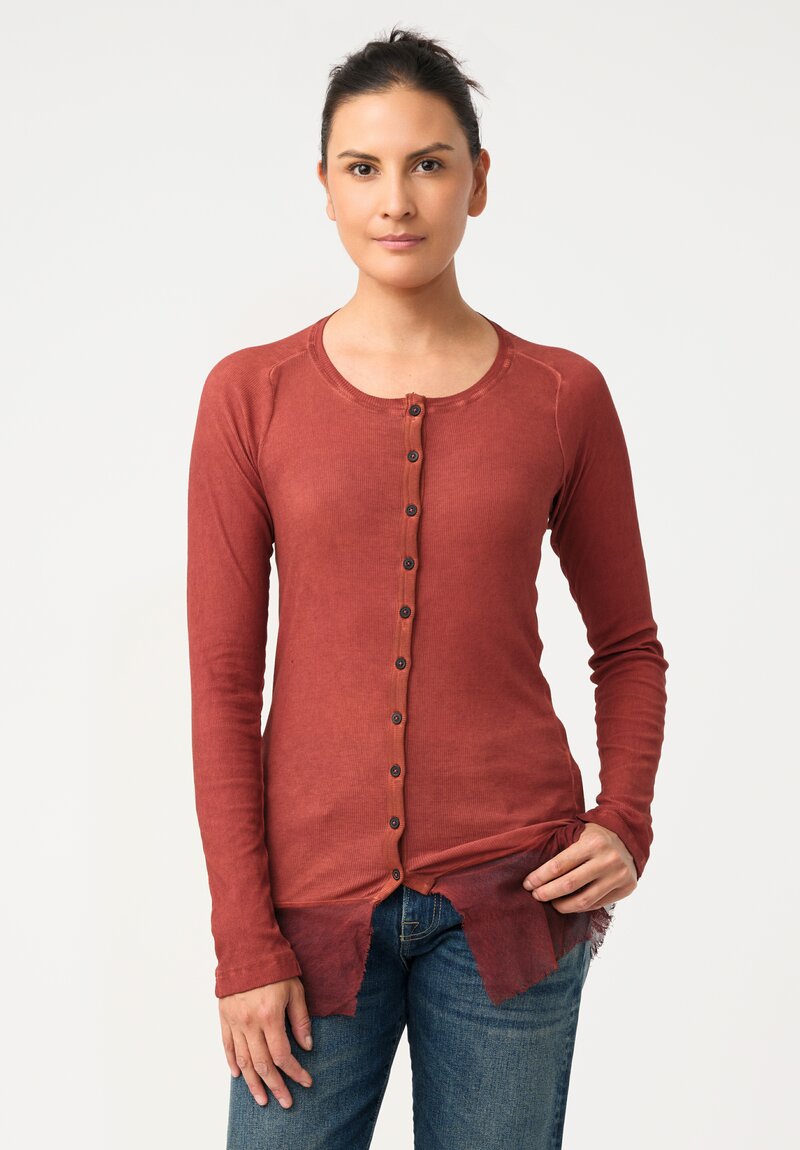 Rundholz DIP Ribbed Cotton Jersey Mesh-Hemmed Henley