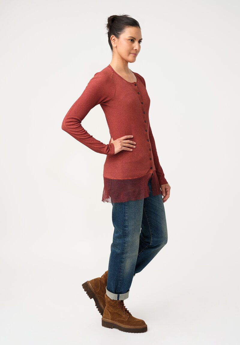 Rundholz DIP Ribbed Cotton Jersey Mesh-Hemmed Henley