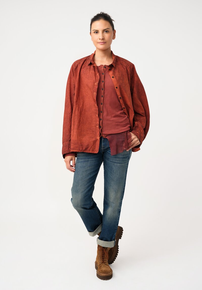 Rundholz DIP Ribbed Cotton Jersey Mesh-Hemmed Henley