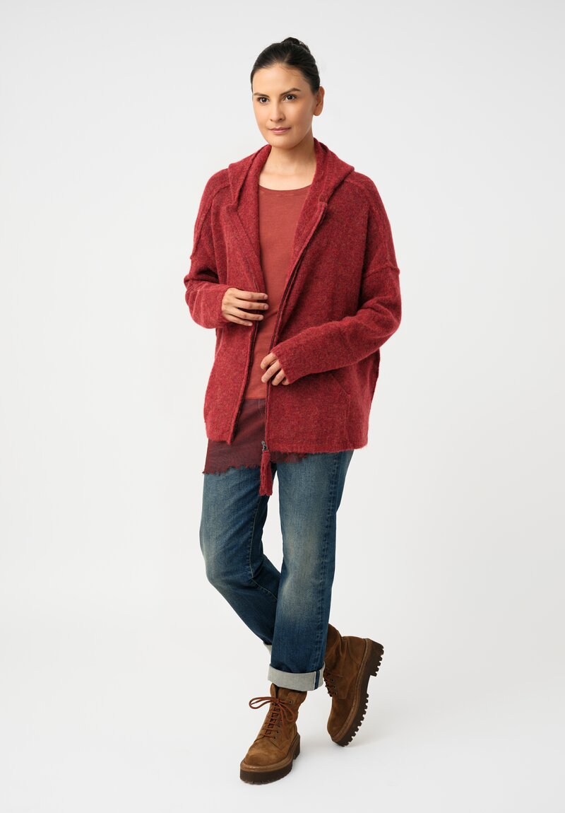 Rundholz DIP Knit Alpaca Blend Zip Front Hooded Sweater