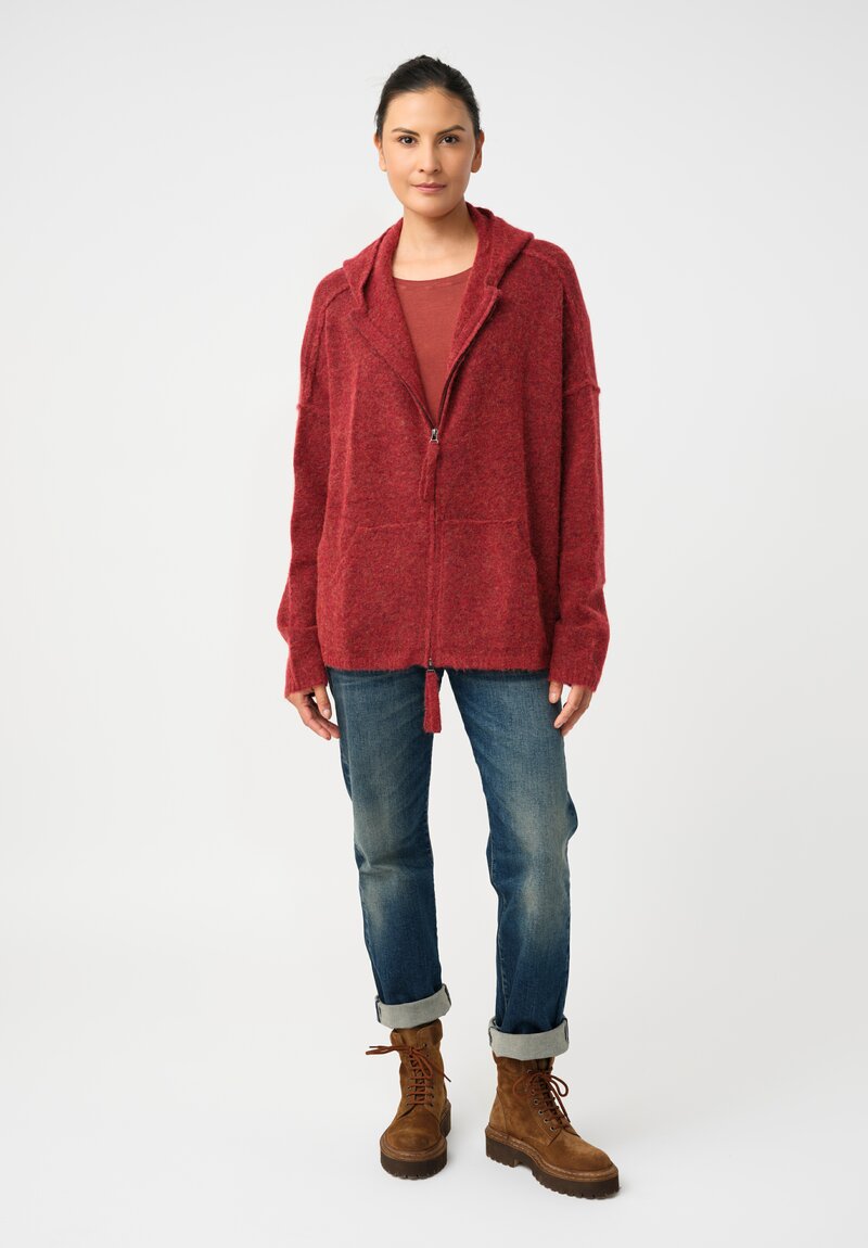 Rundholz DIP Knit Alpaca Blend Zip Front Hooded Sweater