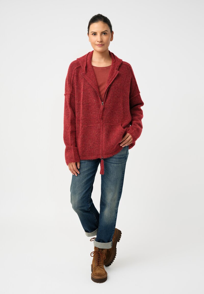 Rundholz DIP Knit Alpaca Blend Zip Front Hooded Sweater