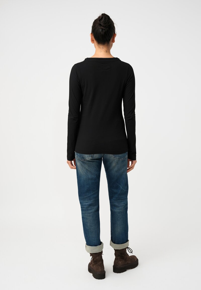 Rundholz DIP Stretch Cotton Jersey Drawstring Cowl Neck Top