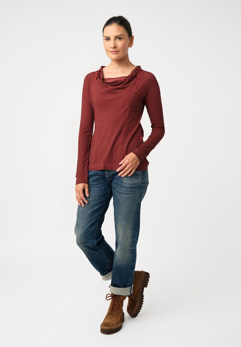 Rundholz DIP Stretch Cotton Jersey Drawstring Cowl Neck Top