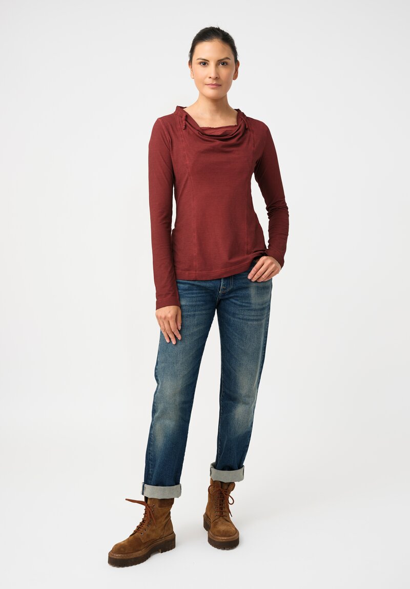 Rundholz DIP Stretch Cotton Jersey Drawstring Cowl Neck Top
