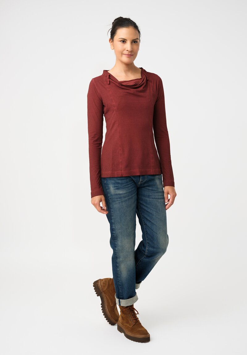 Rundholz DIP Stretch Cotton Jersey Drawstring Cowl Neck Top