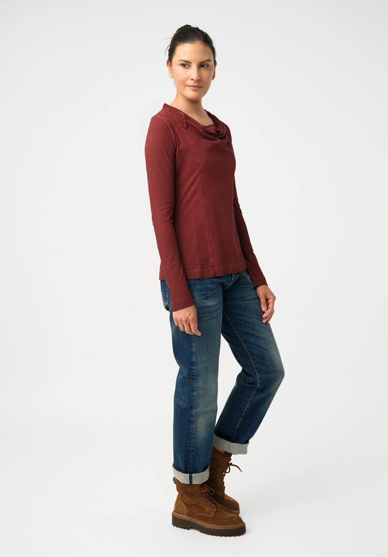 Rundholz DIP Stretch Cotton Jersey Drawstring Cowl Neck Top