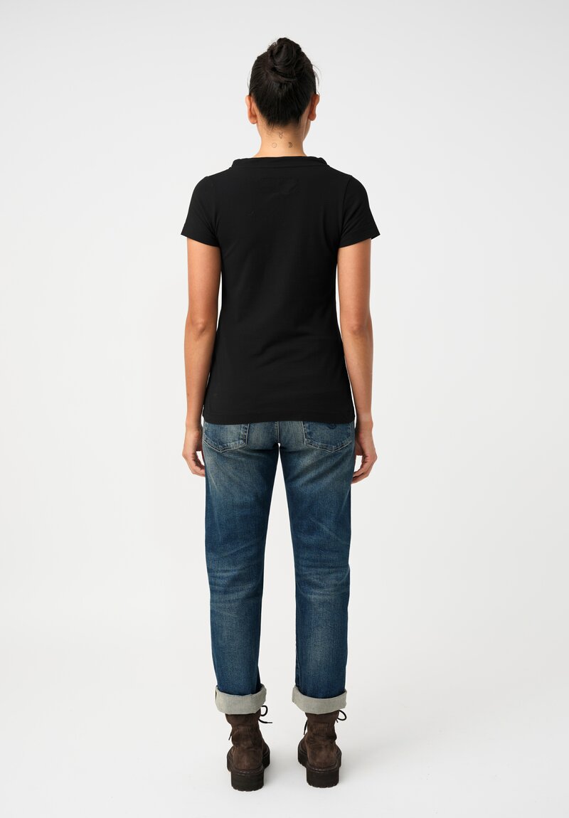 Rundholz DIP Stretch Cotton Jersey Drawstring Cowl Neck Tee