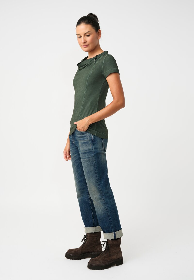 Rundholz DIP Stretch Cotton Jersey Drawstring Cowl Neck Tee