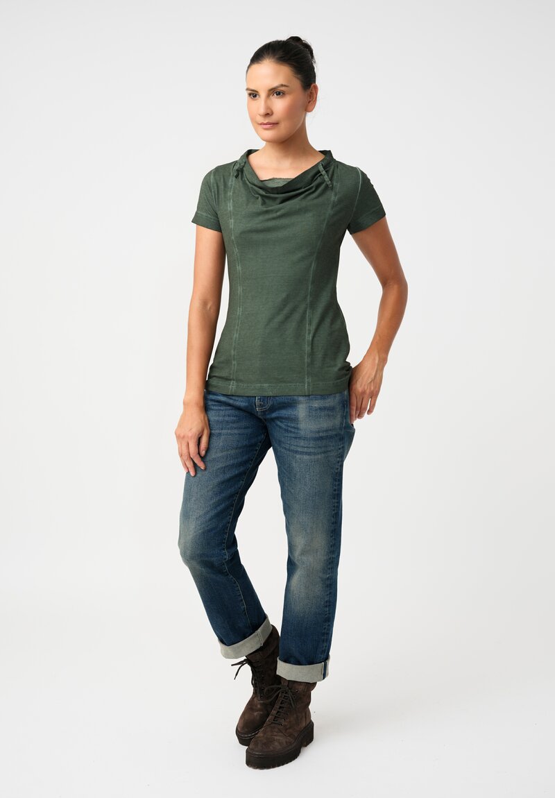 Rundholz DIP Stretch Cotton Jersey Drawstring Cowl Neck Tee