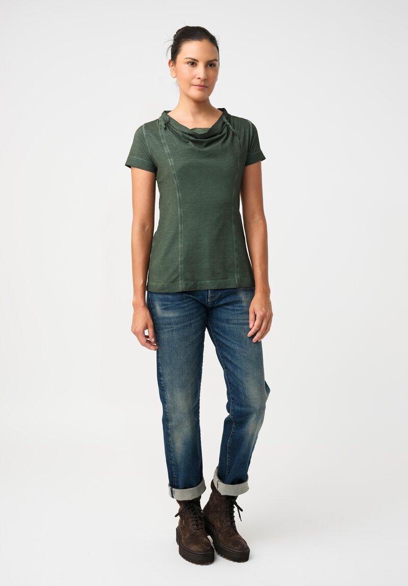 Rundholz DIP Stretch Cotton Jersey Drawstring Cowl Neck Tee