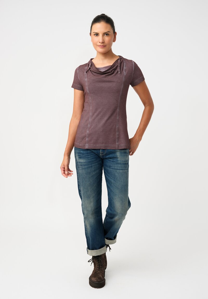 Rundholz DIP Stretch Cotton Jersey Drawstring Cowl Neck Tee