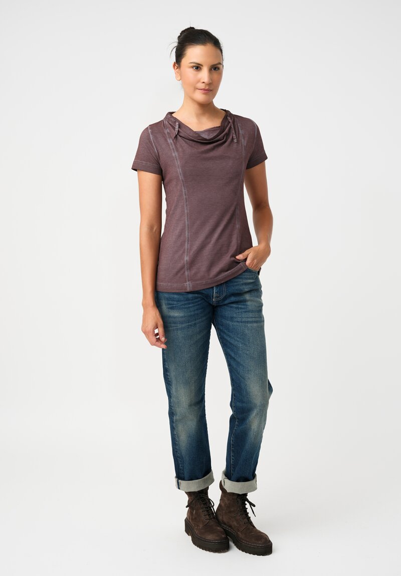 Rundholz DIP Stretch Cotton Jersey Drawstring Cowl Neck Tee