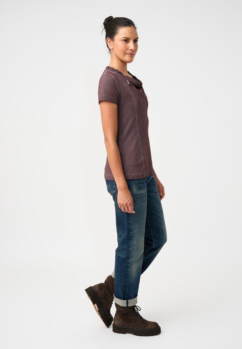 Rundholz DIP Stretch Cotton Jersey Drawstring Cowl Neck Tee