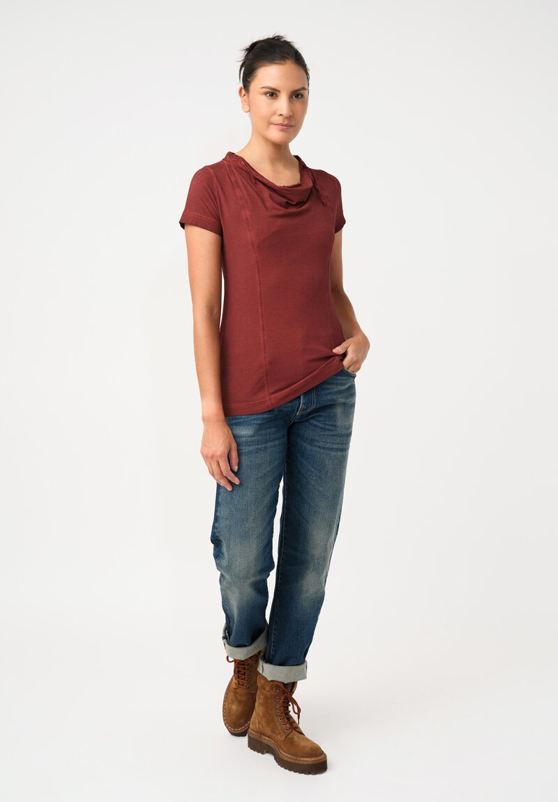 Rundholz DIP Stretch Cotton Jersey Drawstring Cowl Neck Tee