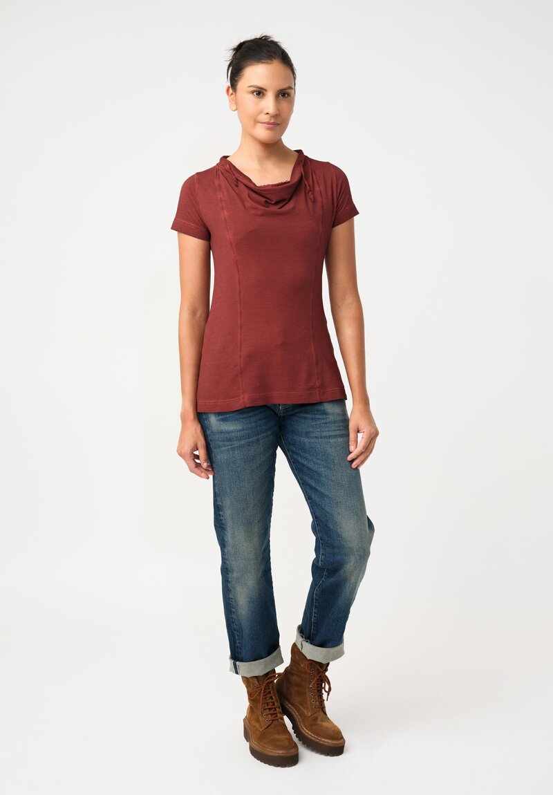 Rundholz DIP Stretch Cotton Jersey Drawstring Cowl Neck Tee