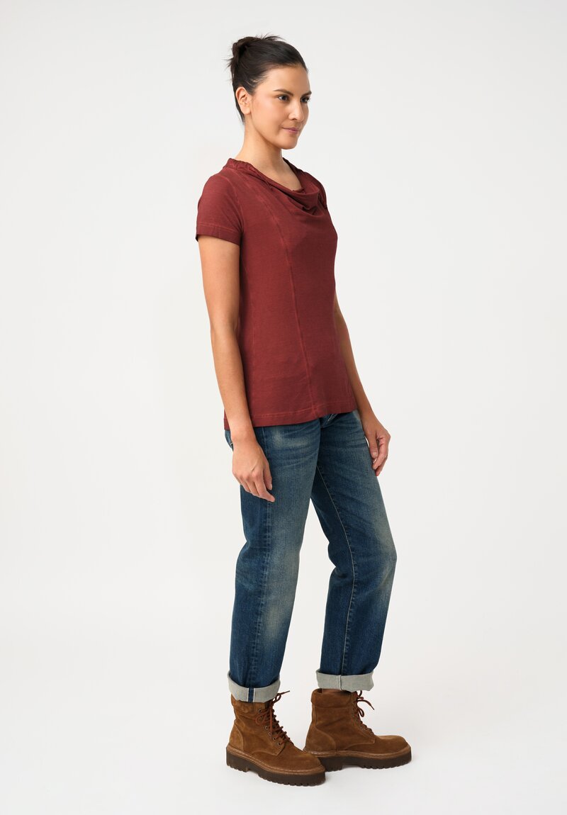 Rundholz DIP Stretch Cotton Jersey Drawstring Cowl Neck Tee