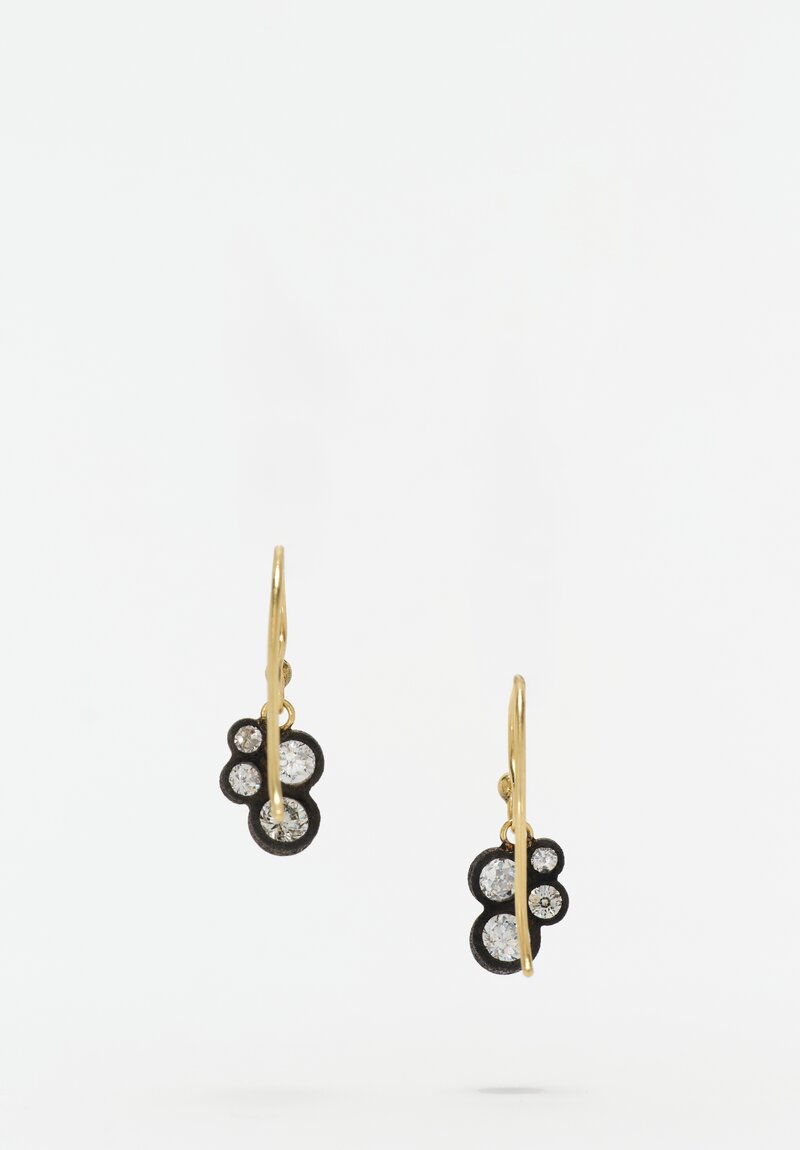 TAP by Todd Pownell 18K, Oxidized Sterling Silver & Inverted Diamond Quad Drop Earrings 1"