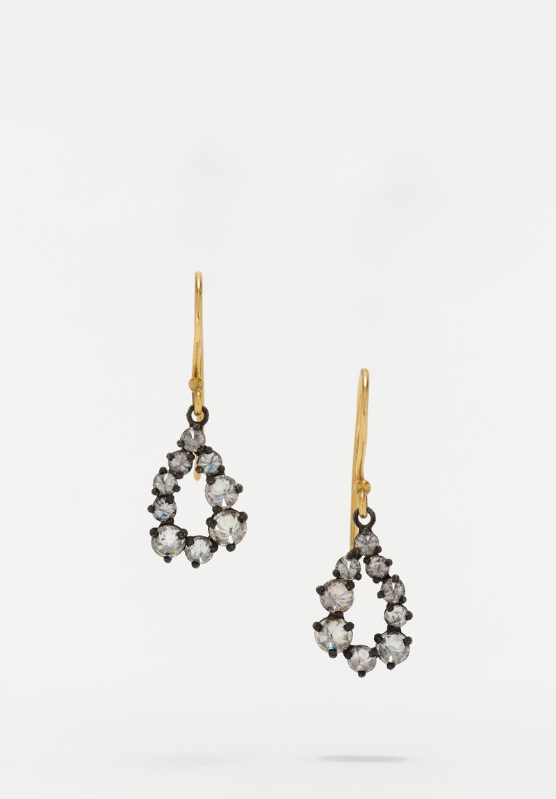 TAP by Todd Pownell 18K, Oxidized Sterling Silver & Droplet Diamond Earrings