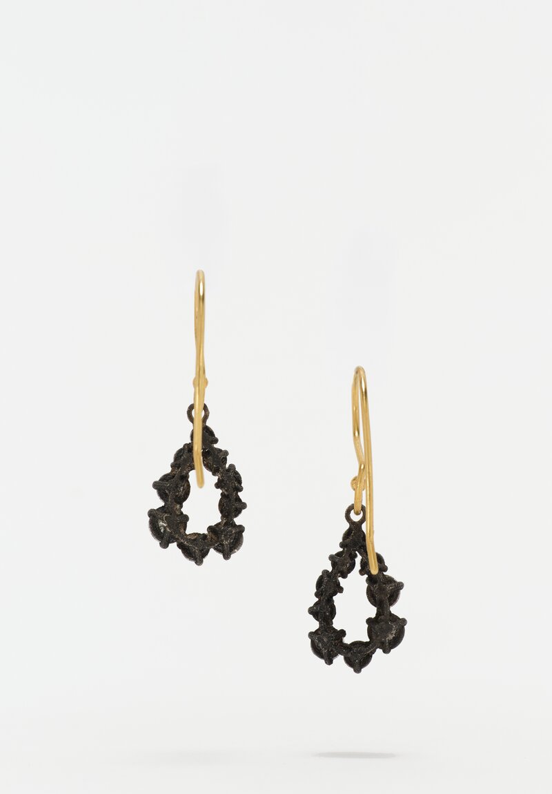 TAP by Todd Pownell 18K, Oxidized Sterling Silver & Droplet Diamond Earrings