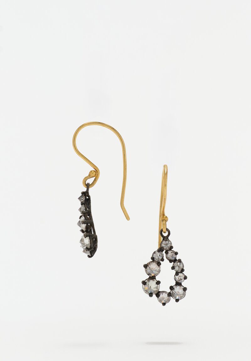 TAP by Todd Pownell 18K, Oxidized Sterling Silver & Droplet Diamond Earrings