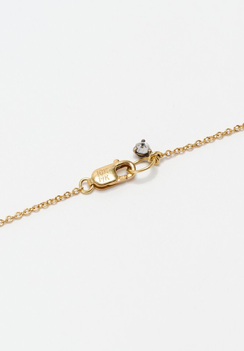 TAP by Todd Pownell Oxidized 14K, 18K Baguette & Inverted Diamond Cluster Chain Necklace 18"