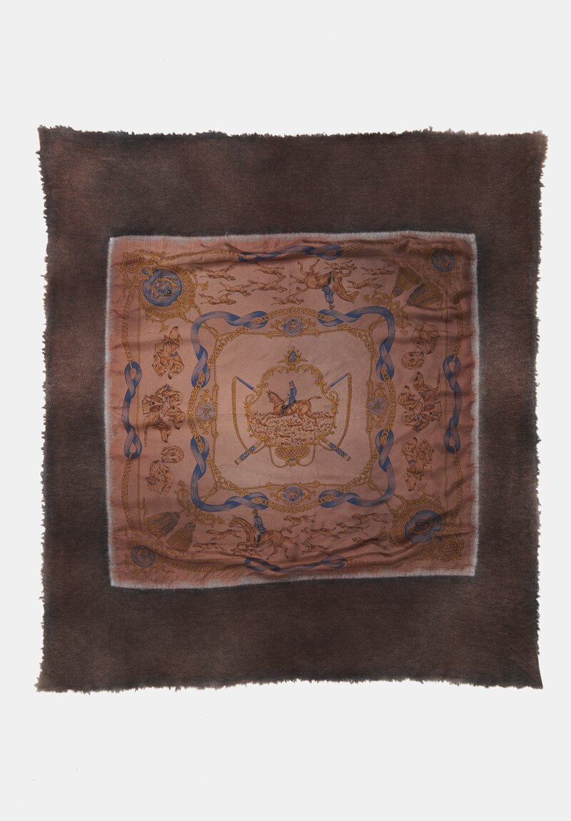 Avant Toi One-of-a-Kind Cashmere & Silk Quadrello Scarf Brownie Hound Dogs