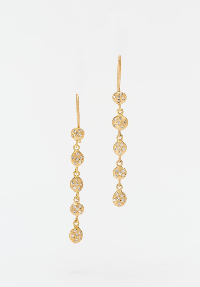 Yasuko Azuma 18k and Diamond Dew Drop Earrings .28 cts