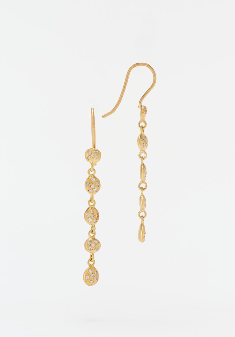Yasuko Azuma 18k and Diamond Dew Drop Earrings .28 cts