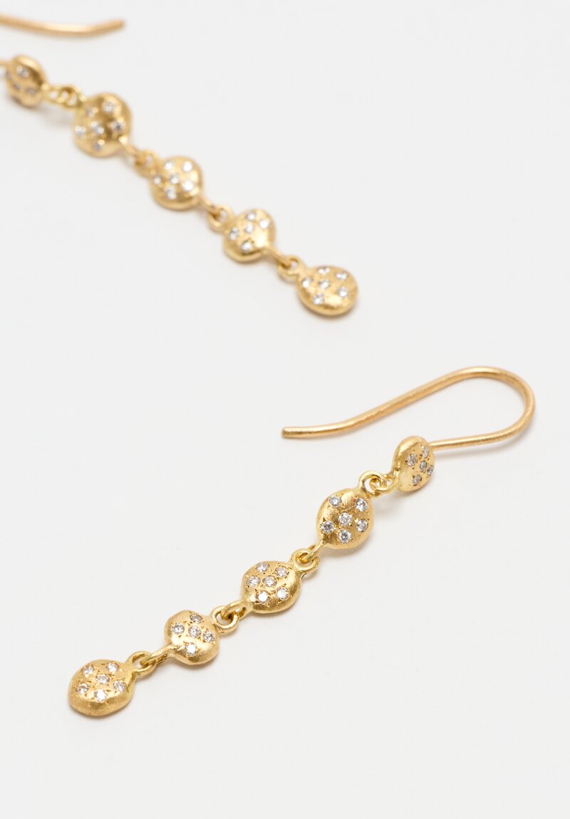 Yasuko Azuma 18k and Diamond Dew Drop Earrings .28 cts