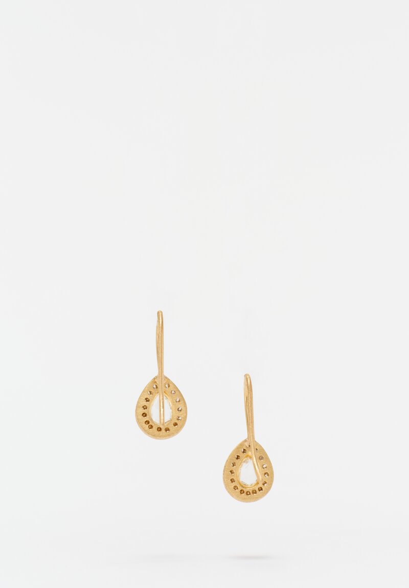 Yasuko Azuma 18k and Rose Cut Halo Diamond Earrings