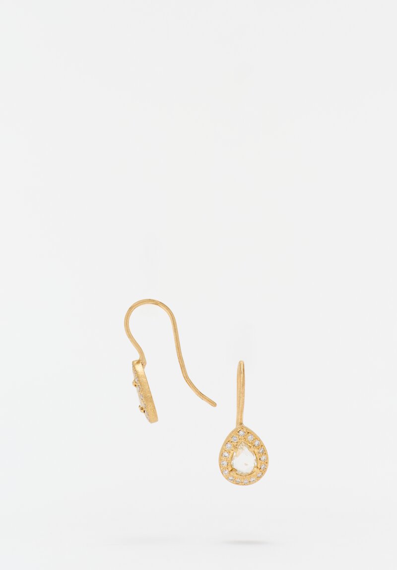 Yasuko Azuma 18k and Rose Cut Halo Diamond Earrings