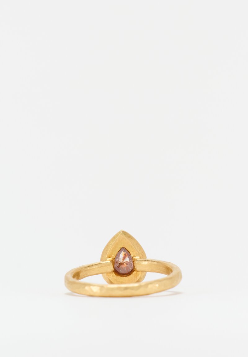 Yasuko Azuma 18k, Orange Diamond Halo Ring