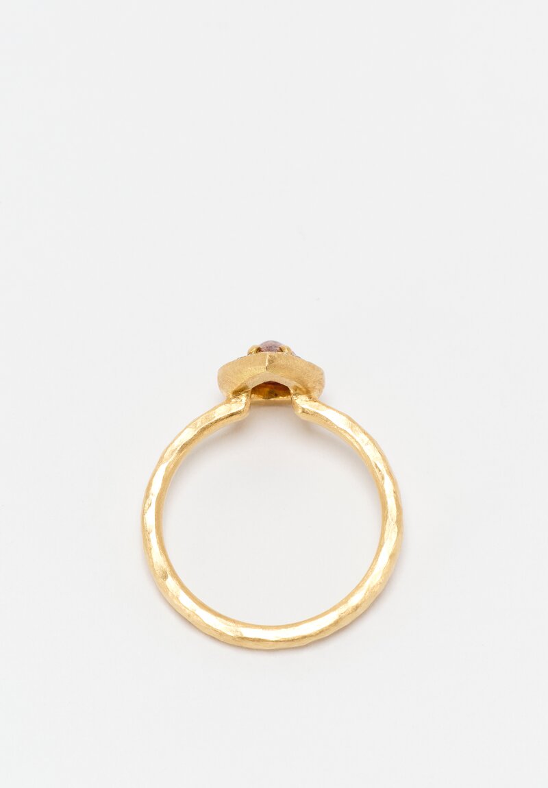 Yasuko Azuma 18k, Orange Diamond Halo Ring