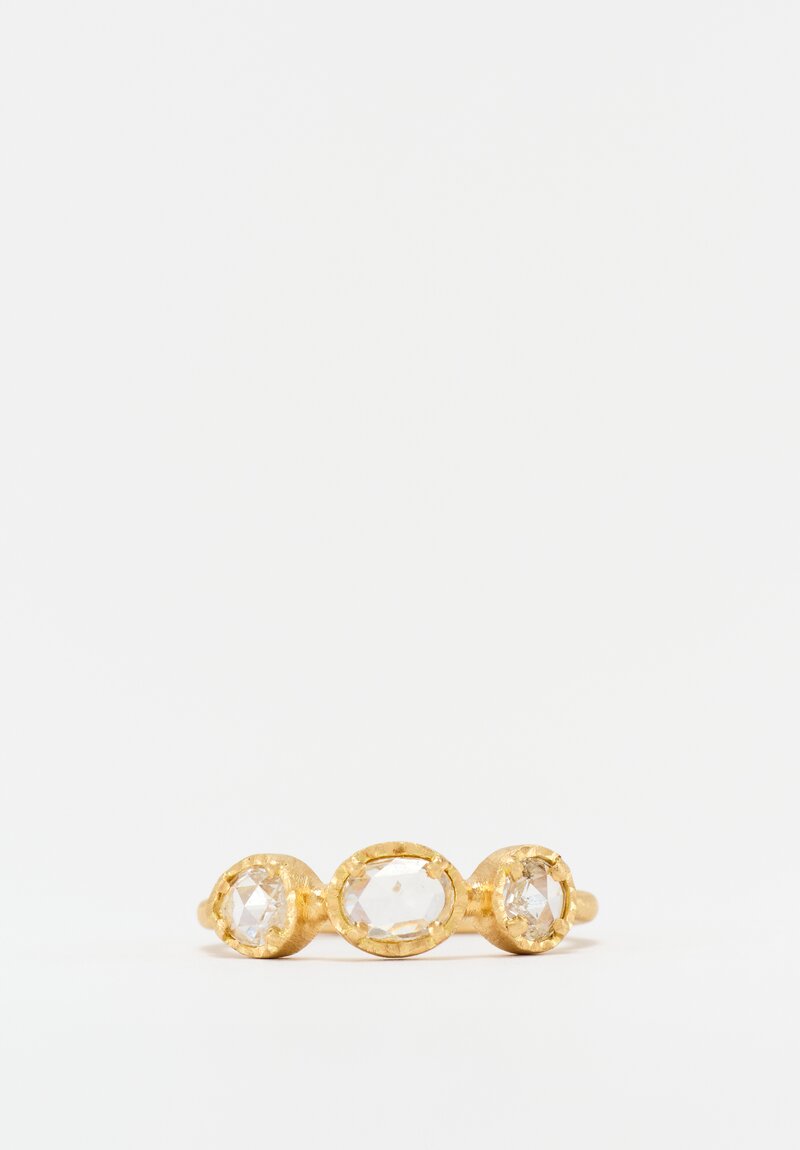 Yasuko Azuma 18k and 3 Rose Cut Diamonds Ring