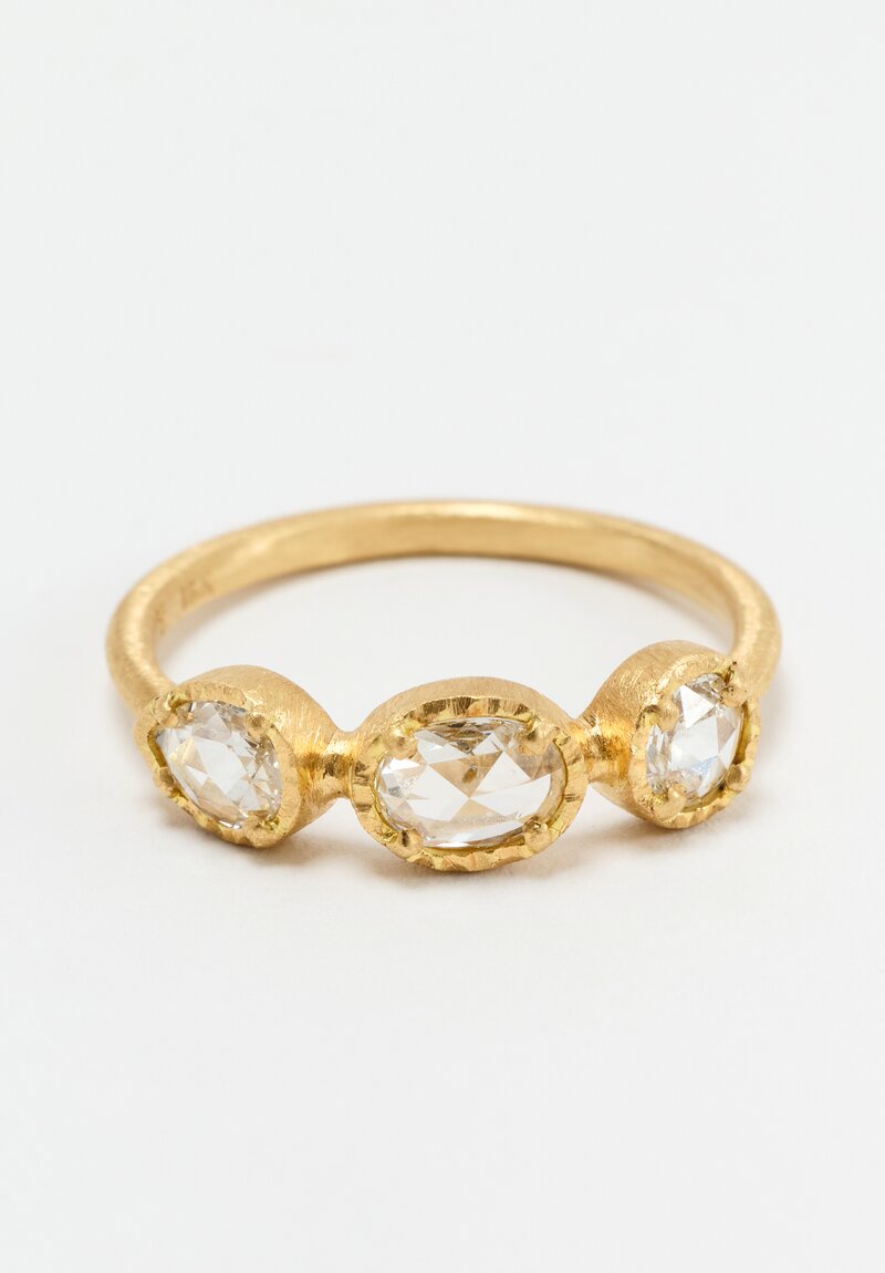 Yasuko Azuma 18k and 3 Rose Cut Diamonds Ring