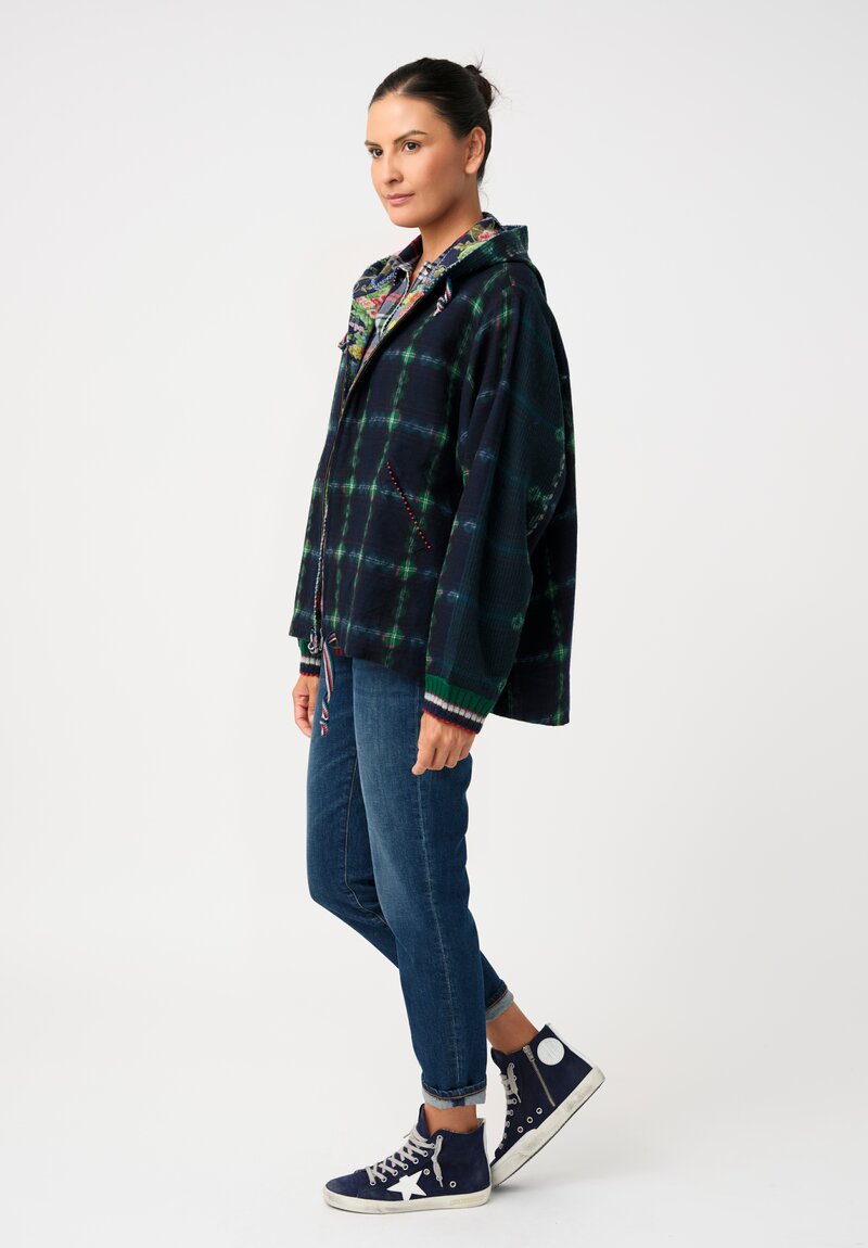 Péro Shibori/Floral Reversible Hoodie