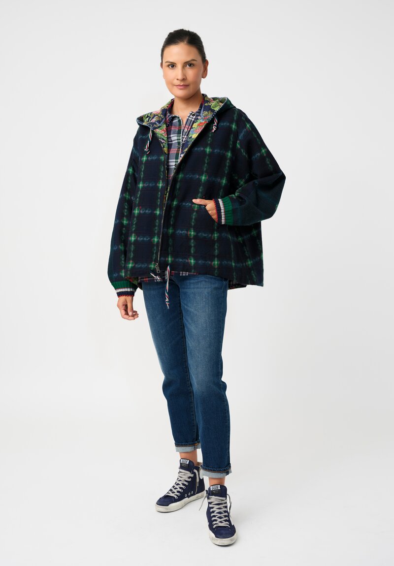 Péro Shibori/Floral Reversible Hoodie