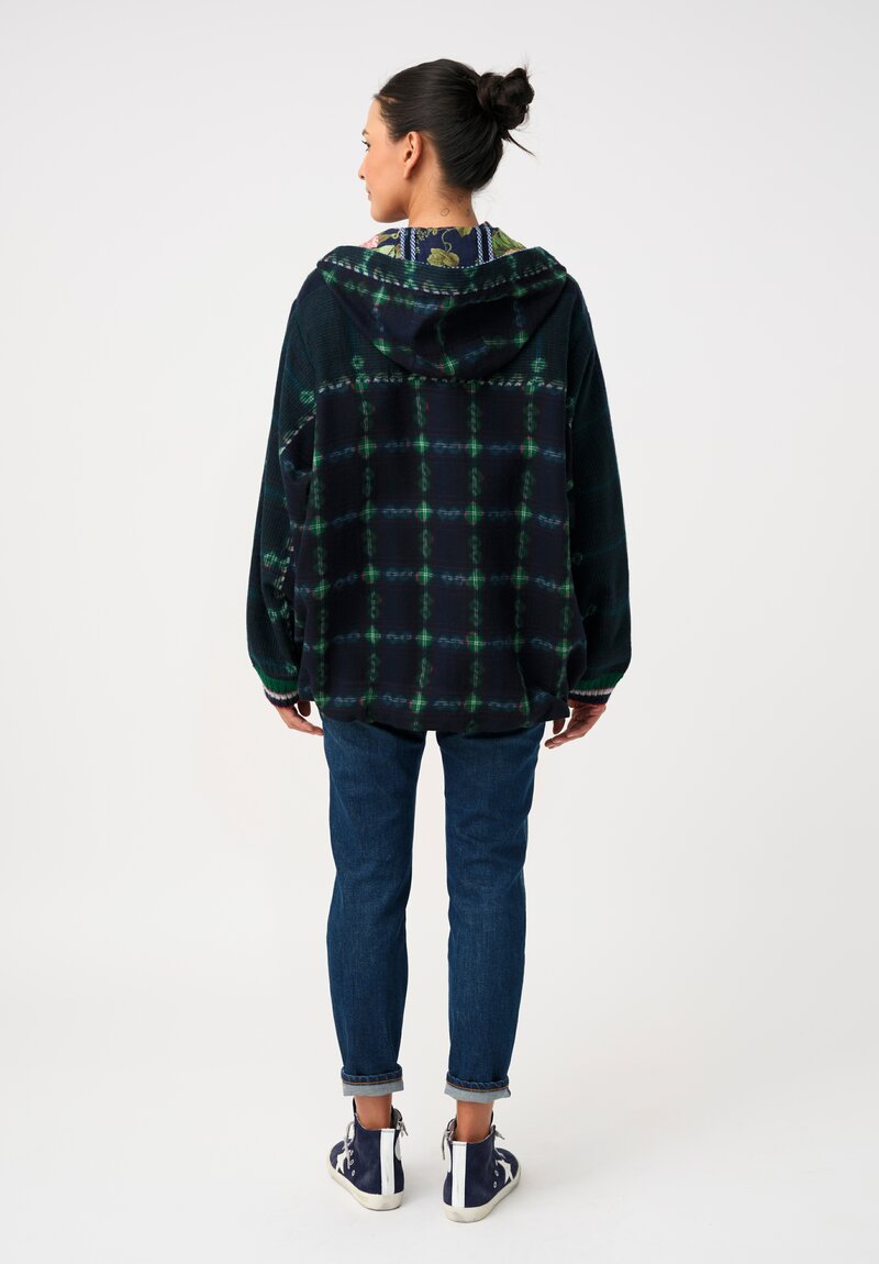 Péro Shibori/Floral Reversible Hoodie