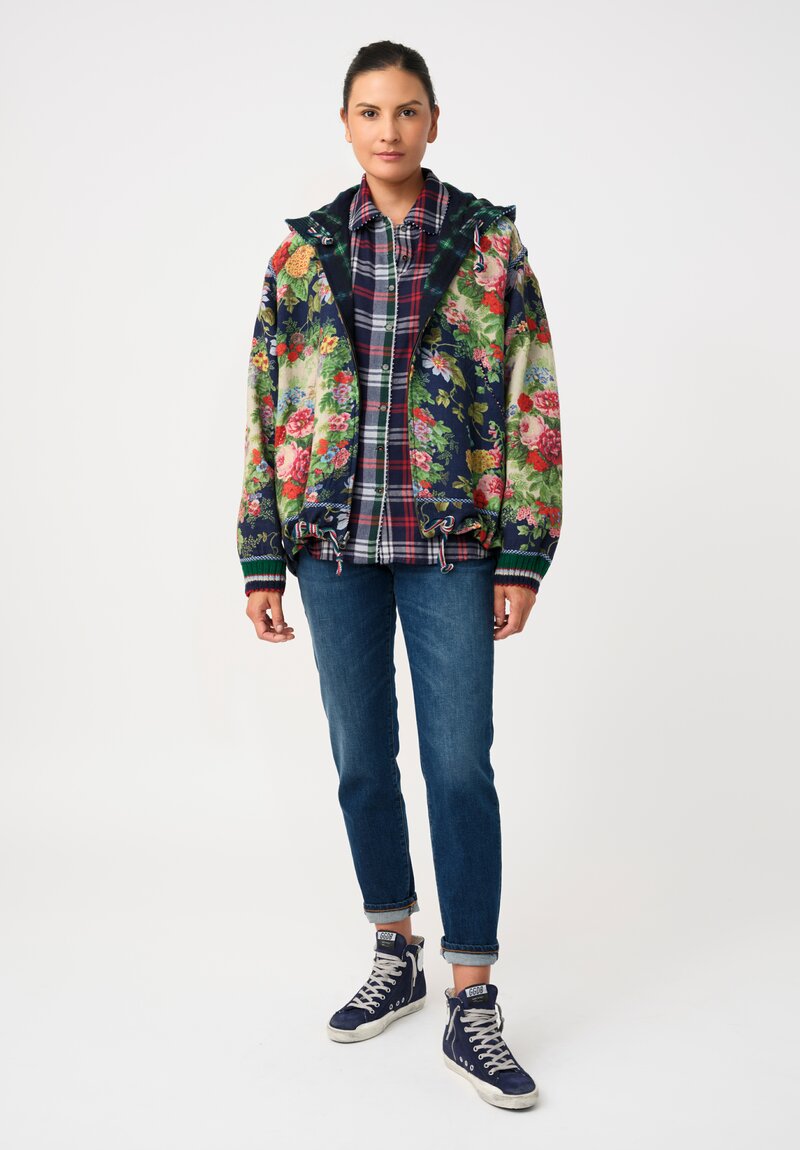 Péro Shibori/Floral Reversible Hoodie